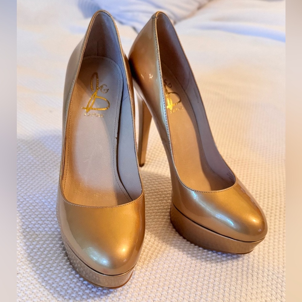 JOAN & DAVID 5” Metallic Gold Platform High Stiletto Heels Women’s Shoes